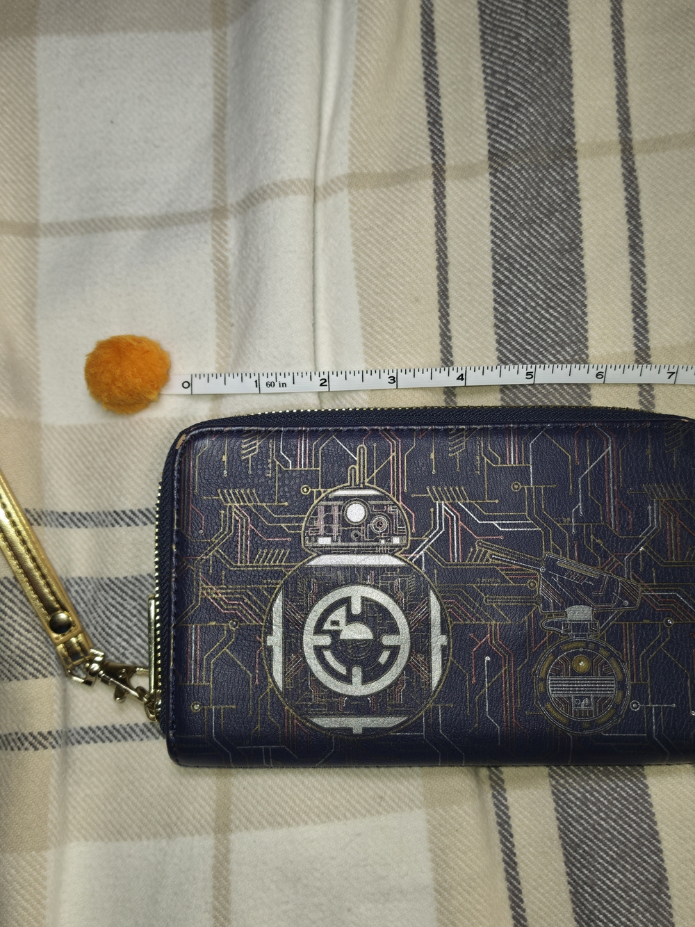 Disney Navy Blue BB-8 Circuit Print Zip Around Wristlet Wallet